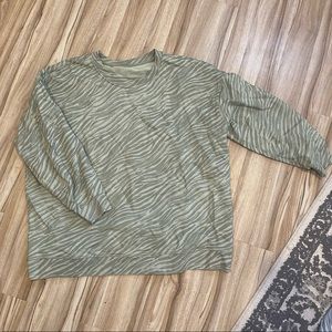 Lululemon Perfectly Oversized Crew Le Tigre WP Green Fern Multi